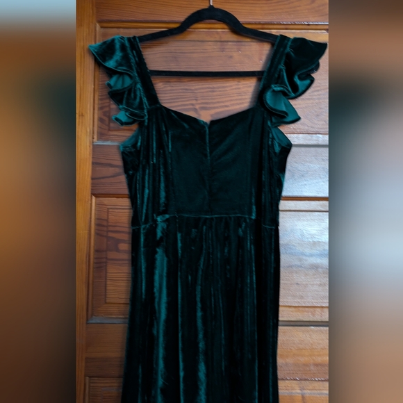 Betsey Johnson green velvet jumpsuit 4p - Picture 9 of 13